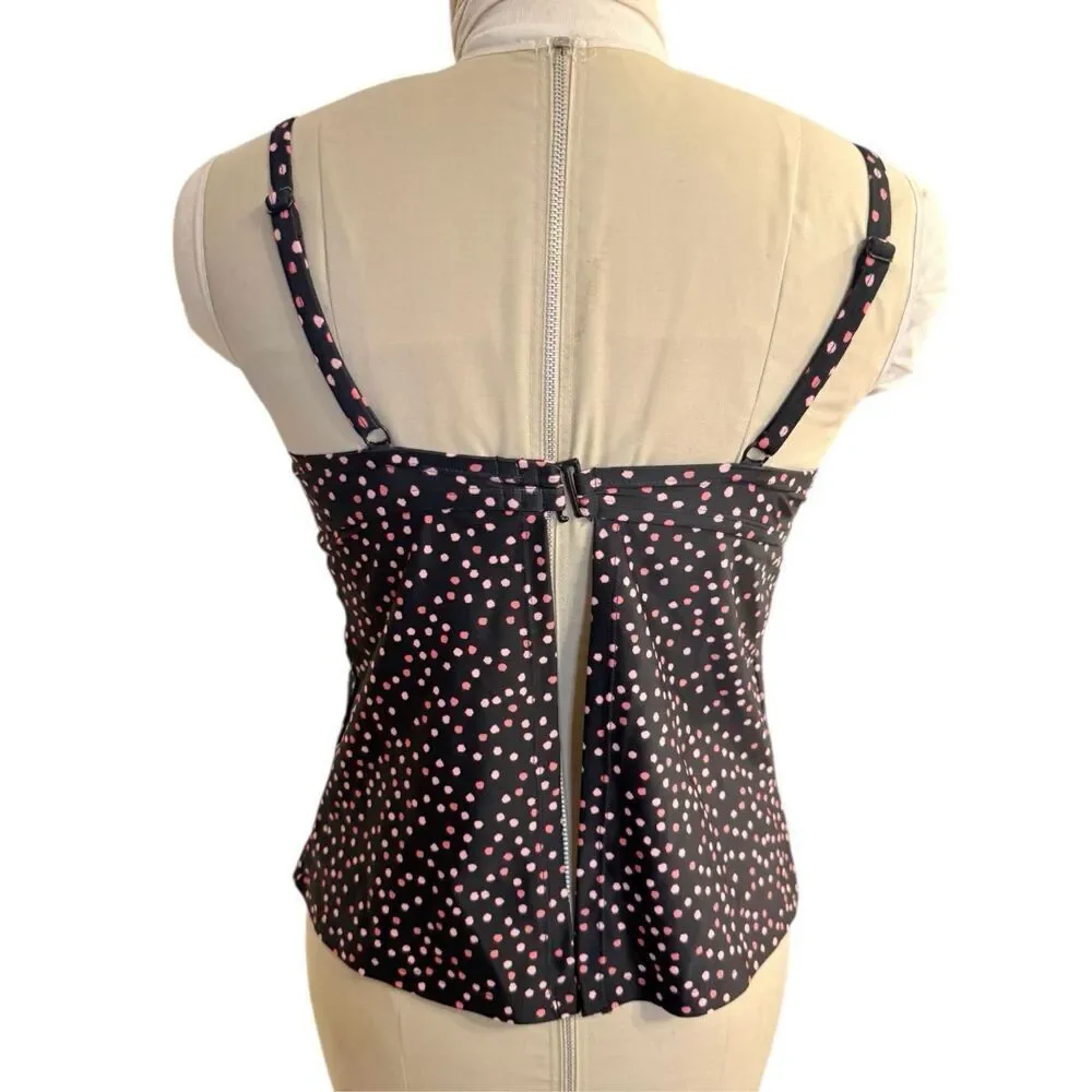 Maidenform Swim Ladies Polka Dot Tankini Bathing Suit Top 36D